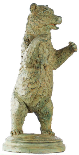 Bronze Grizzly Bear Statue with Distressed Finish