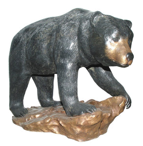 Trekking Black Bear Bronze Sculpture