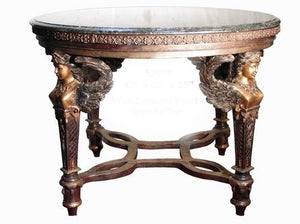 Bronze Angel Table with Emerald Pearl Granite Top