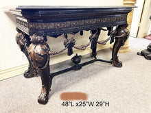 Load image into Gallery viewer, Bronze Venetian Console Table With Acanthus Designs on Legs
