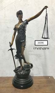 Bronze Blind Justice Statue 29"H