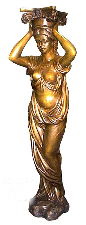 Bronze Roman Woman Caryatid Sculpture