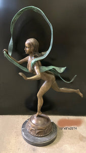 Dancing Nude Woman Bronze Sculpture