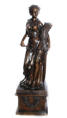 Summer Season Woman with Sickle and Wheat Bronze Sculpture