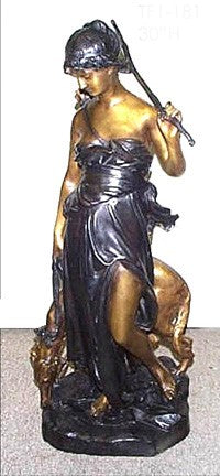 Goddess Diana with her Hound Bronze Sculpture