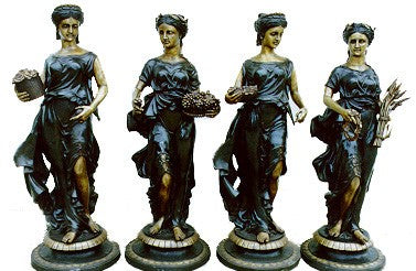 Bronze Set of Four Seasons Sculptures - Spring, Fall, Summer, Winter
