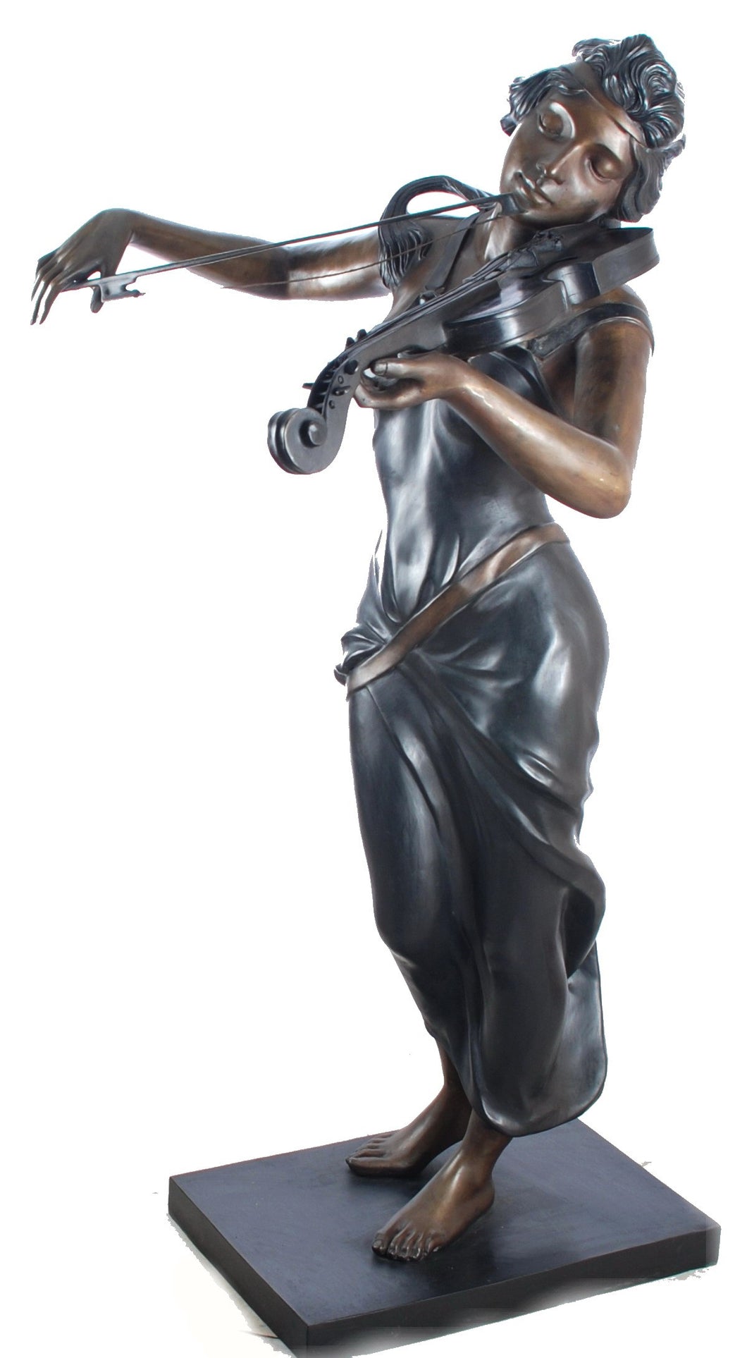 Graceful Lady with Her Violin Bronze Sculpture