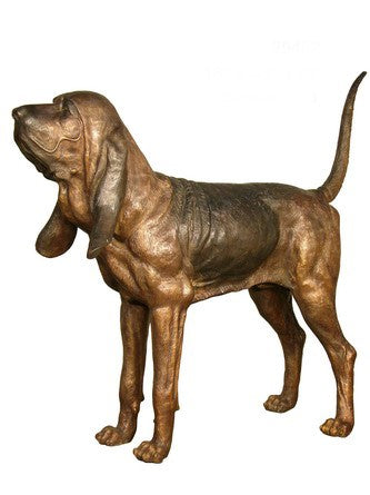 Large Standing Bronze Bloodhound Statue