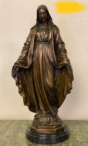 Blessed Virgin Mary with Hands Outstretched Bronze Sculpture