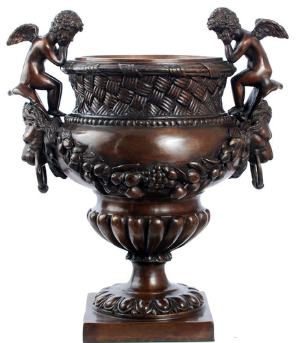 Bronze Lion Head Urn Planter