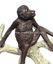 Load image into Gallery viewer, Bronze Monkeys Statues on a Tree