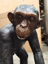 Load image into Gallery viewer, Large Walking Bronze Chimpanzee “Chimp” Statue
