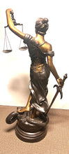 Load image into Gallery viewer, Large Bronze Blind Justice Statue 60"H