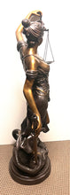 Load image into Gallery viewer, Large Bronze Blind Justice Statue 60"H