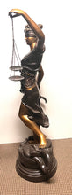 Load image into Gallery viewer, Large Bronze Blind Justice Statue 60"H