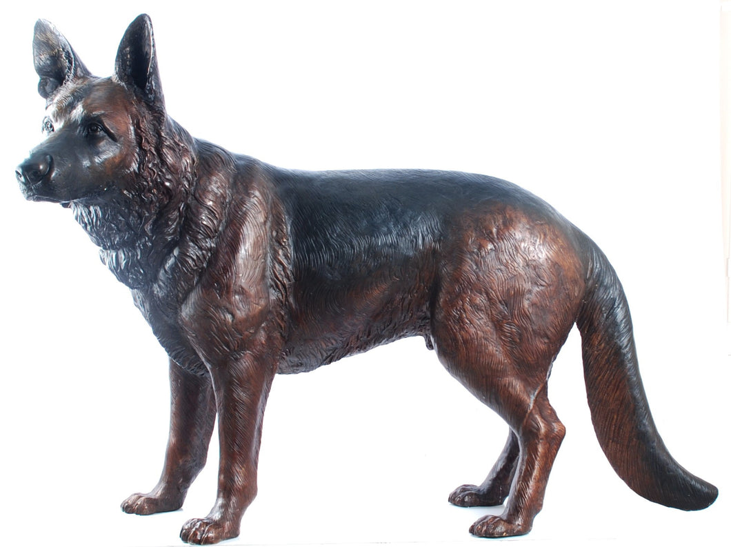 Bronze German Shepherd Alsatian Statue