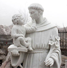 Load image into Gallery viewer, Life Size Saint Anthony with Baby Jesus Marble Statue