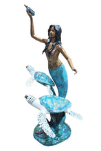 Load image into Gallery viewer, Bronze Mermaid Fountain Statue with Turtles II