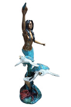 Load image into Gallery viewer, Bronze Mermaid Fountain Statue with Turtles II
