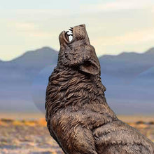 Load image into Gallery viewer, Life Size Bronze Howling Wolf Sculpture - 84”H