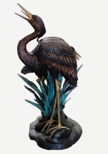 Load image into Gallery viewer, Bronze Life Size Heron Fountain Sculpture