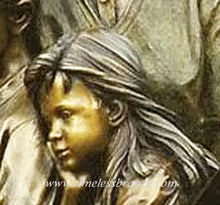 Load image into Gallery viewer, Bronze Reading Mother with Boy and Girl on Bench Statue