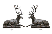 Load image into Gallery viewer, Life Size Male Deer Bronze Sculptures - Resting Set