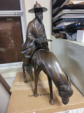 Load image into Gallery viewer, Chinese Scholar on His Horse Bronze Sculpture