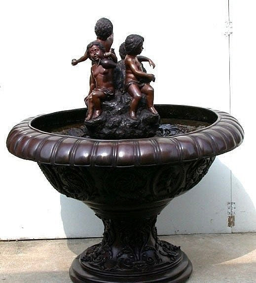 Large Bronze Cherub Fountain With 4 Cherubs