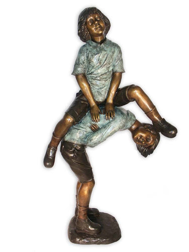 Leapfrog Boy and Girl Bronze Statue