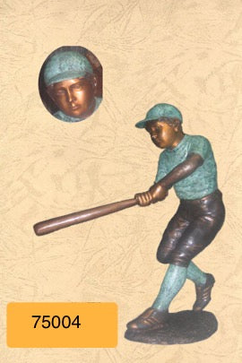 Large Baseball Hitter Batter Bronze Statue