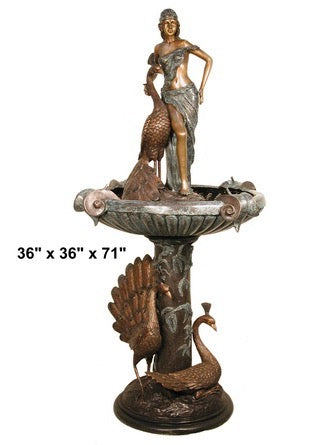 Grand Bronze Peacock Fountain