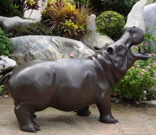 Large Bronze Hippo Fountain Statue
