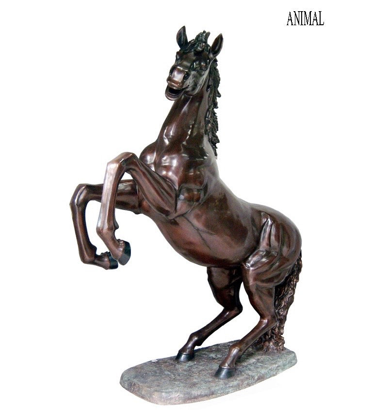 Bronze Life Size Horse Statue on Base