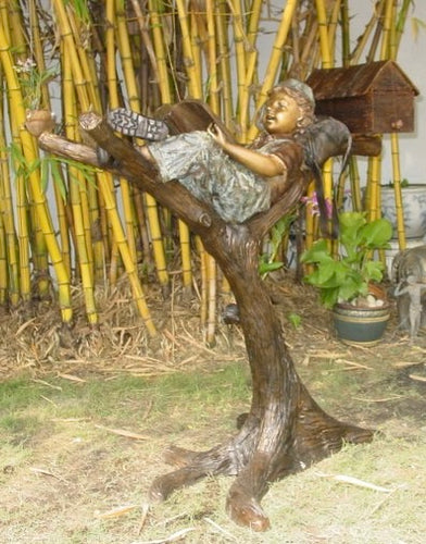 Bronze Reading Boy MailBox Statue