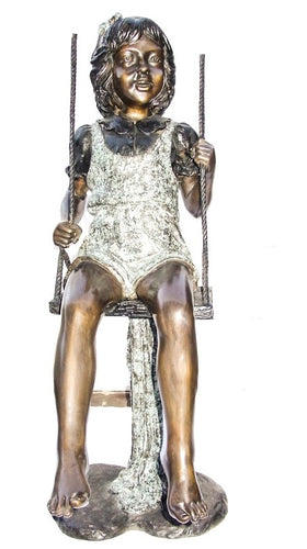 Bronze Girl on a Swing Statue