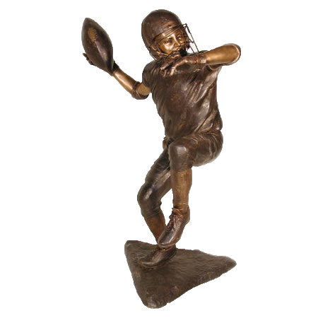 Bronze Boy Football Player Statue - Quaterback