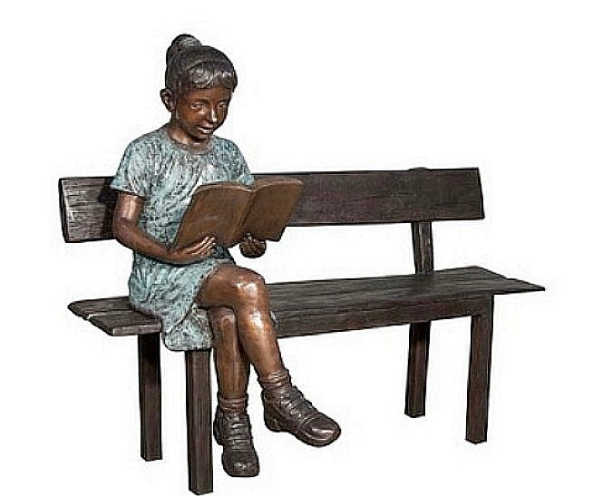 Suzie Ann Reading Book Bronze Statue