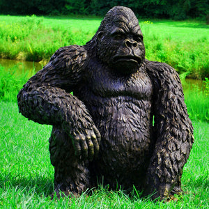 Bronze Life Size Gorilla Sculpture - Sitting