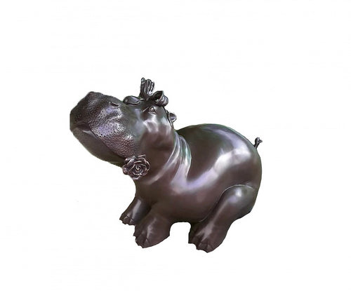 Large Female Hippo Fountain Statue