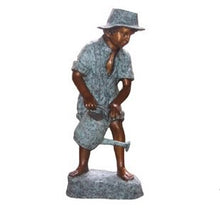 Load image into Gallery viewer, Bronze Boy with Watering Can Statue