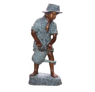 Bronze Boy with Watering Can Statue