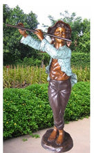 Load image into Gallery viewer, Handsome Bronze Boy with Flute Statue