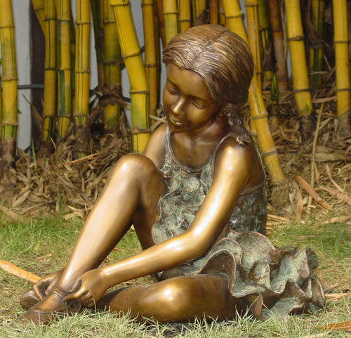 Young Bronze Girl Ballerina Sculpture
