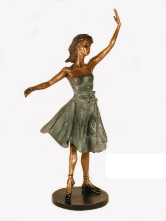 Classical Bronze Ballerina Statue on Base
