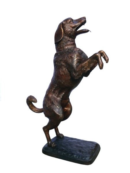 Bronze Outdoor Labrador Dog Statue on Base