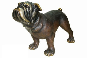 28”H Standing Bronze Bulldog Statue