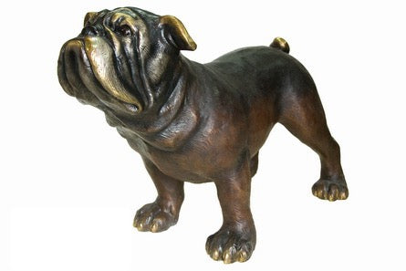 Standing Bronze Bulldog Statue - 28”H