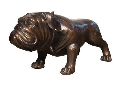 15”H Spike Bronze Bulldog Statue