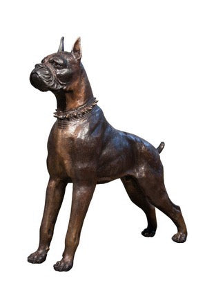 Bronze Boxer Statue and Dog Sculpture
